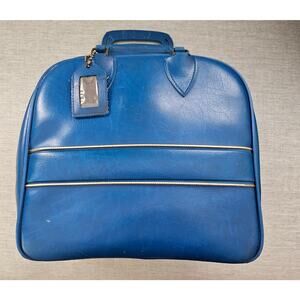 Vintage 70s-80s Colonial vinyl bowling bag, Marine Blue, excellent condition